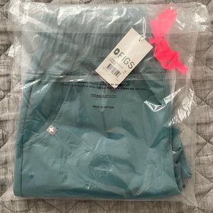 FIGS Hydrogreen High-waisted Zamora Joggers with Hot pink strings! XSP